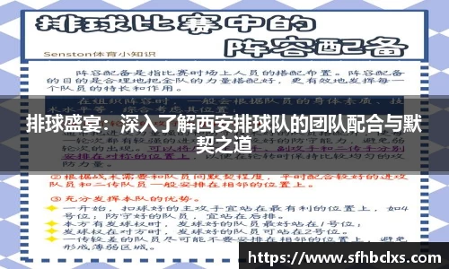 排球盛宴：深入了解西安排球队的团队配合与默契之道